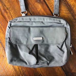 Baggallini Gray Yellow Travel Crossbody Bag